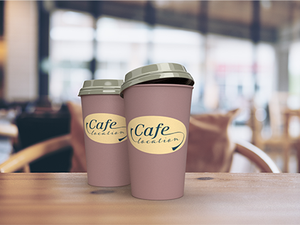 テイクアウト用の紙コップの画像